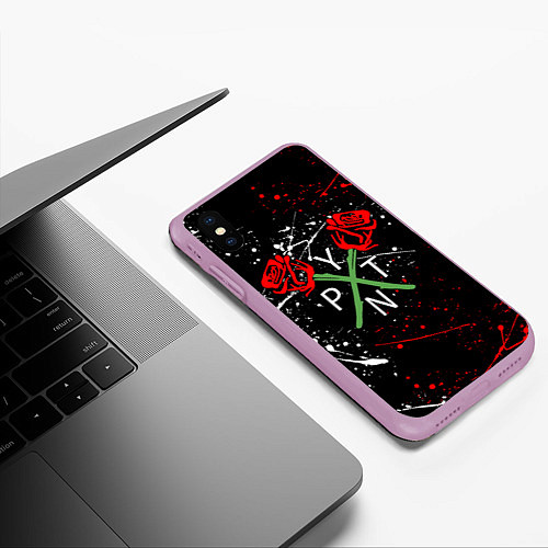 Чехол iPhone XS Max матовый Payton Moormeier: Black Style / 3D-Сиреневый – фото 3