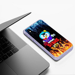 Чехол iPhone XS Max матовый BRAWL STARS MRP, цвет: 3D-светло-сиреневый — фото 2