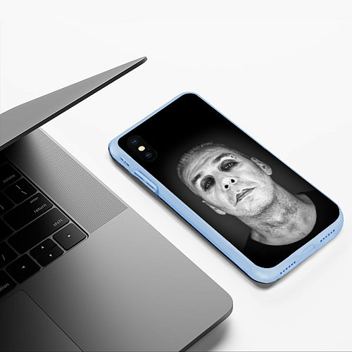 Чехол iPhone XS Max матовый LINDEMANN / 3D-Голубой – фото 3