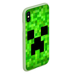 Чехол iPhone XS Max матовый MINECRAFT, цвет: 3D-салатовый — фото 2