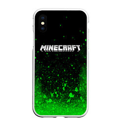 Чехол iPhone XS Max матовый MINECRAFT, цвет: 3D-белый