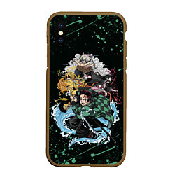 Чехол iPhone XS Max матовый KIMETSU NO YAIBA, цвет: 3D-коричневый