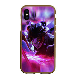 Чехол iPhone XS Max матовый KIMETSU NO YAIBA, цвет: 3D-коричневый