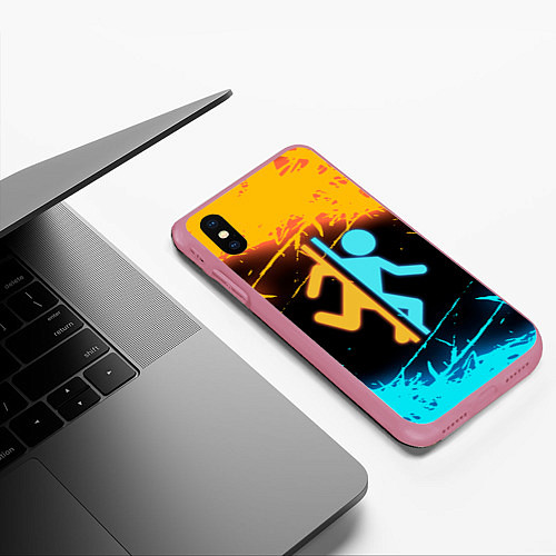 Чехол iPhone XS Max матовый PORTAL / 3D-Малиновый – фото 3