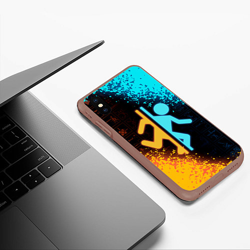 Чехол iPhone XS Max матовый PORTAL / 3D-Коричневый – фото 3