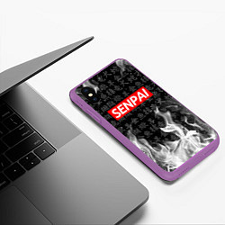 Чехол iPhone XS Max матовый SENPAI, цвет: 3D-фиолетовый — фото 2