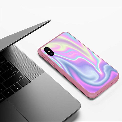 Чехол iPhone XS Max матовый Vaporwave / 3D-Малиновый – фото 3