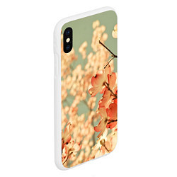 Чехол iPhone XS Max матовый Flowers, цвет: 3D-белый — фото 2