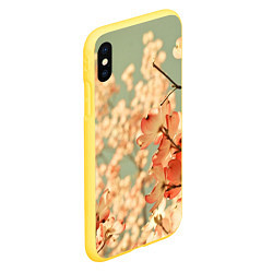 Чехол iPhone XS Max матовый Flowers, цвет: 3D-желтый — фото 2