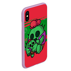 Чехол iPhone XS Max матовый Brawl stars SPIKE, цвет: 3D-сиреневый — фото 2