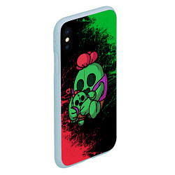 Чехол iPhone XS Max матовый Brawl stars SPIKE, цвет: 3D-голубой — фото 2