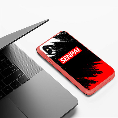 Чехол iPhone XS Max матовый SENPAI / 3D-Красный – фото 3