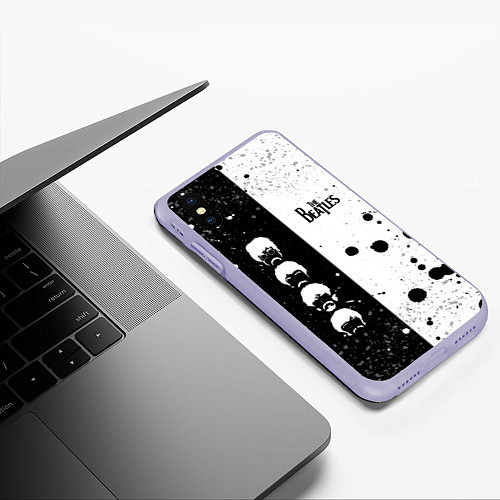Чехол iPhone XS Max матовый Beatles / 3D-Светло-сиреневый – фото 3