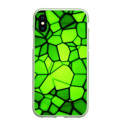 Чехол iPhone XS Max матовый Зеленая мозаика, цвет: 3D-салатовый