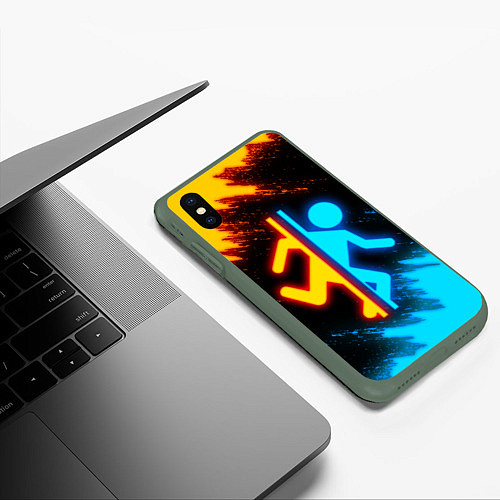 Чехол iPhone XS Max матовый PORTAL / 3D-Темно-зеленый – фото 3