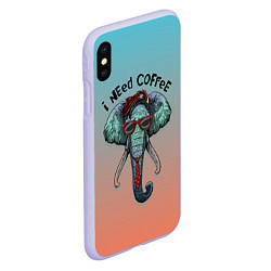 Чехол iPhone XS Max матовый I need coffee, цвет: 3D-светло-сиреневый — фото 2