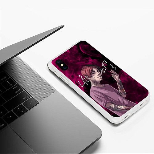 Чехол iPhone XS Max матовый LIL PEEP / 3D-Белый – фото 3