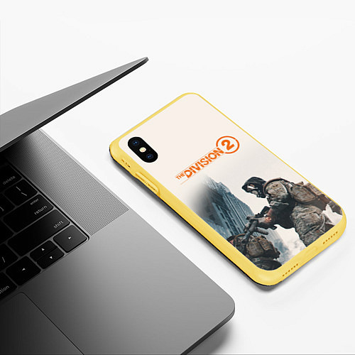 Чехол iPhone XS Max матовый The Division 2 Military / 3D-Желтый – фото 3