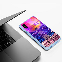 Чехол iPhone XS Max матовый Доктор Стоун, цвет: 3D-голубой — фото 2