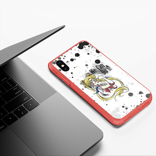 Чехол iPhone XS Max матовый Sailor Moon We can do it! / 3D-Красный – фото 3