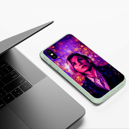 Чехол iPhone XS Max матовый DOCTOR WHO / 3D-Салатовый – фото 3