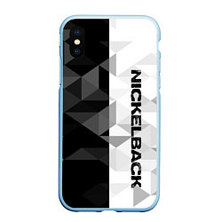 Чехол iPhone XS Max матовый Nickelback, цвет: 3D-голубой