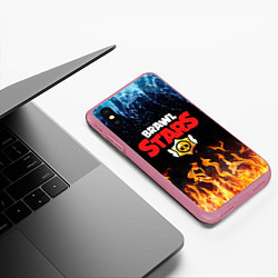 Чехол iPhone XS Max матовый BRAWL STARS, цвет: 3D-малиновый — фото 2