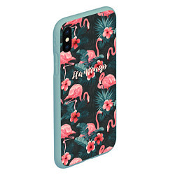 Чехол iPhone XS Max матовый Flamingo, цвет: 3D-мятный — фото 2