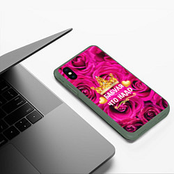 Чехол iPhone XS Max матовый Бабушке, цвет: 3D-темно-зеленый — фото 2