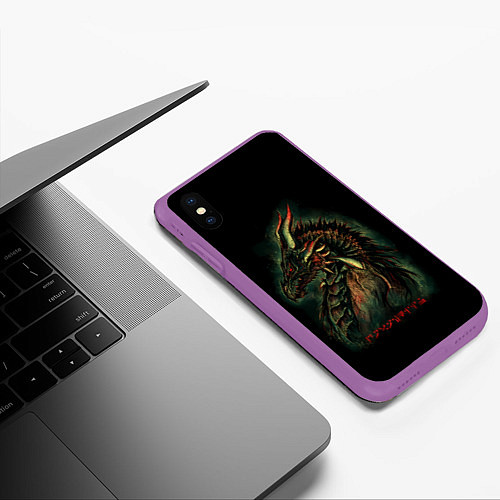 Чехол iPhone XS Max матовый THE ELDER SCROLLS / 3D-Фиолетовый – фото 3