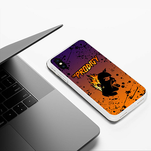 Чехол iPhone XS Max матовый THE PRODIGY / 3D-Белый – фото 3