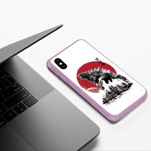Чехол iPhone XS Max матовый GODZILLA / 3D-Сиреневый – фото 3