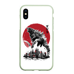 Чехол iPhone XS Max матовый GODZILLA, цвет: 3D-салатовый