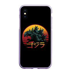 Чехол iPhone XS Max матовый GODZILLA, цвет: 3D-светло-сиреневый