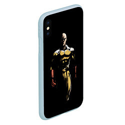 Чехол iPhone XS Max матовый One punch man Ванпанчмен, цвет: 3D-голубой — фото 2