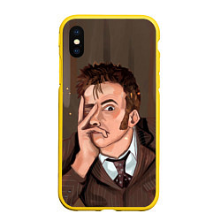 Чехол iPhone XS Max матовый 10TH DOCTOR WHO, цвет: 3D-желтый