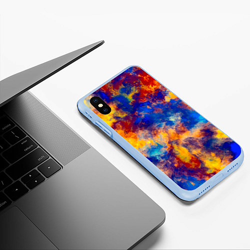 Чехол iPhone XS Max матовый Огненно-синий полутон / 3D-Голубой – фото 3