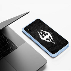 Чехол iPhone XS Max матовый THE ELDER SCROLLS, цвет: 3D-голубой — фото 2