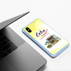 Чехол iPhone XS Max матовый Куба, цвет: 3D-голубой — фото 2