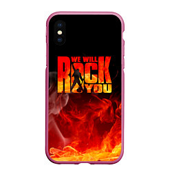 Чехол iPhone XS Max матовый Queen - We Will Rock You, цвет: 3D-малиновый