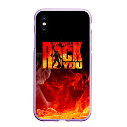 Чехол iPhone XS Max матовый Queen - We Will Rock You, цвет: 3D-сиреневый