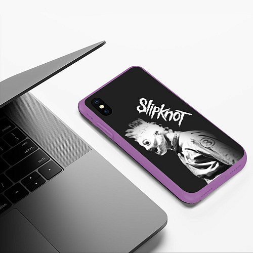 Чехол iPhone XS Max матовый SLIPKNOT / 3D-Фиолетовый – фото 3