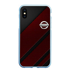 Чехол iPhone XS Max матовый Nissan, цвет: 3D-голубой