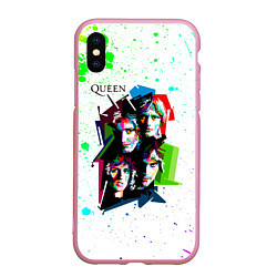 Чехол iPhone XS Max матовый Queen, цвет: 3D-розовый