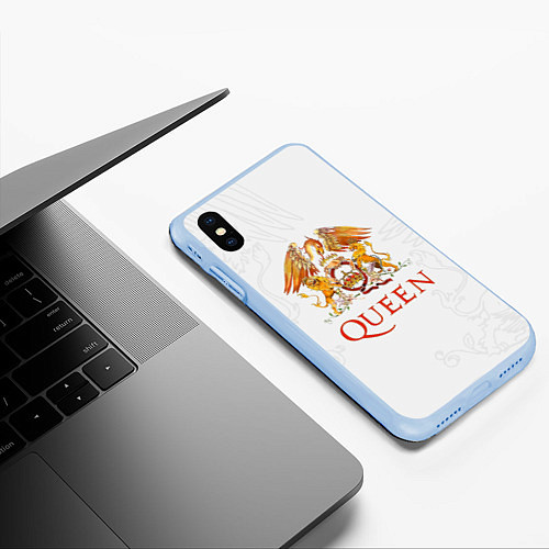 Чехол iPhone XS Max матовый Queen / 3D-Голубой – фото 3