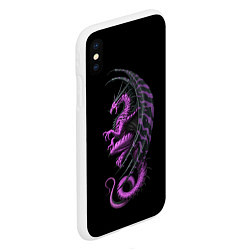 Чехол iPhone XS Max матовый Purple Dragon, цвет: 3D-белый — фото 2