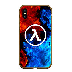 Чехол iPhone XS Max матовый HALF-LIFE, цвет: 3D-коричневый