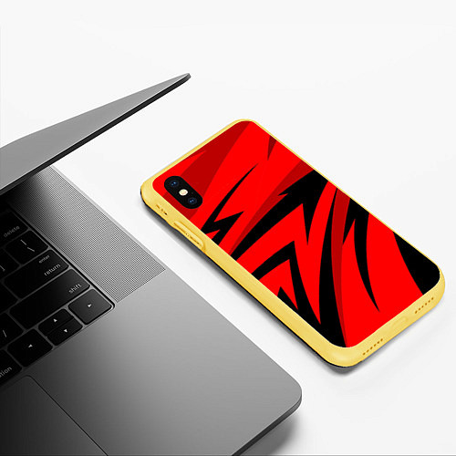 Чехол iPhone XS Max матовый Bona Fide / 3D-Желтый – фото 3