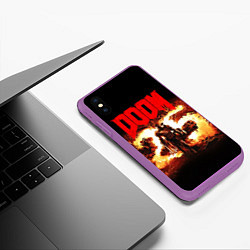 Чехол iPhone XS Max матовый DOOM 25 years, цвет: 3D-фиолетовый — фото 2