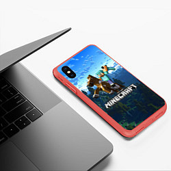 Чехол iPhone XS Max матовый Minecraft Майнкрафт, цвет: 3D-красный — фото 2